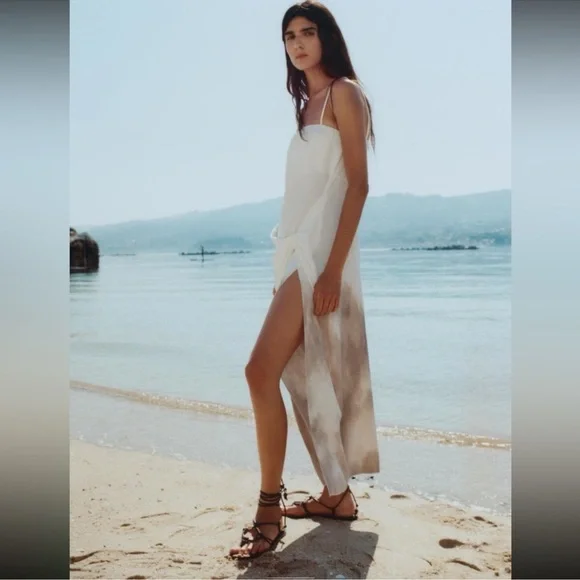 Zara draped Ombre dress Size Small NWT - Picture 7 of 13